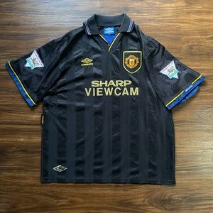 Umbro Manchester United Football Uniform Jersey Sharp Viewcam Cantona 7 Black